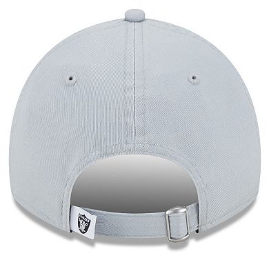 Women's New Era  Gray Las Vegas Raiders  Main Core Classic 2.0 9TWENTY Adjustable Hat