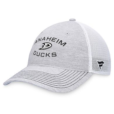 Men's Fanatics Branded  Heather Gray Anaheim Ducks Trucker Adjustable Hat