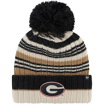 Women's '47 Khaki Georgia Bulldogs Barista Cuffed Knit Hat with Pom