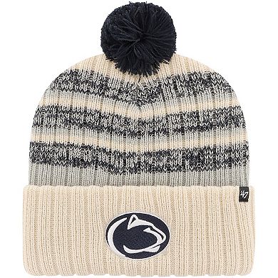 Men's '47 Khaki Penn State Nittany Lions Tavern Cuffed Knit Hat with Pom