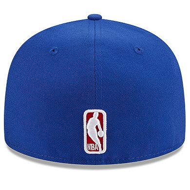 Men's New Era Royal Philadelphia 76ers Chainstitch Logo Pin 59FIFTY Fitted Hat