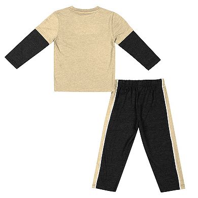 Toddler Colosseum Gold/Black Army Black Knights Long Sleeve T-Shirt & Pants Set
