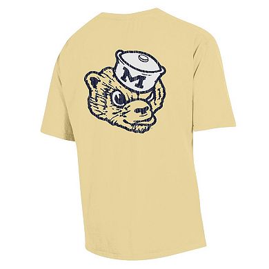 Men's Comfort Wash Maize Michigan Wolverines Vintage Logo T-Shirt