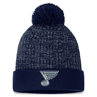 Women's Fanatics Branded Navy St. Louis Blues Authentic Pro Road Cuffed Knit Hat with Pom