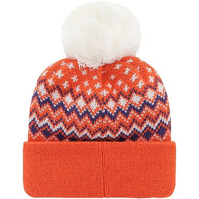 Women's '47 Orange Clemson Tigers Elsa Cuffed Knit Hat with Pom