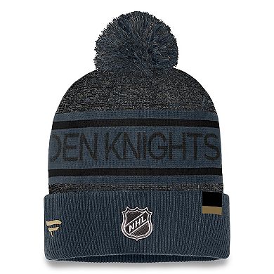 Men's Fanatics Branded Gray Vegas Golden Knights Authentic Pro Cuffed Knit Hat with Pom