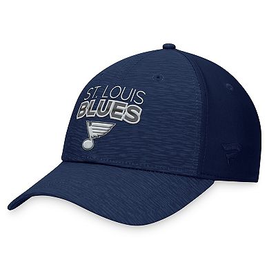 Men's Fanatics Branded Navy St. Louis Blues Authentic Pro Road Stack Logo Flex Hat