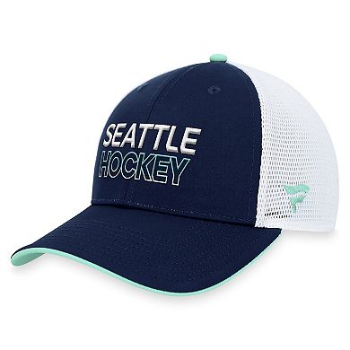Men's Fanatics Branded Deep Sea Blue Seattle Kraken Authentic Pro Rink Trucker Adjustable Hat