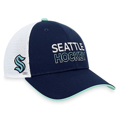 Men's Fanatics Branded Deep Sea Blue Seattle Kraken Authentic Pro Rink Trucker Adjustable Hat