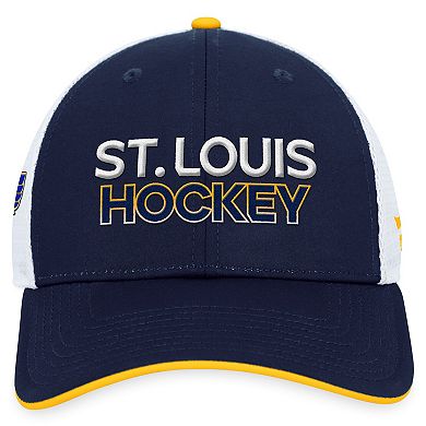 Men's Fanatics Branded Navy St. Louis Blues Authentic Pro Rink Trucker Adjustable Hat