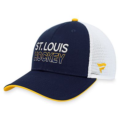 Men's Fanatics Branded Navy St. Louis Blues Authentic Pro Rink Trucker Adjustable Hat