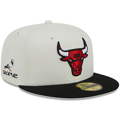 Men s New Era x Staple Cream Black Chicago Bulls NBA x Staple Two Tone 59FIFTY Fitted