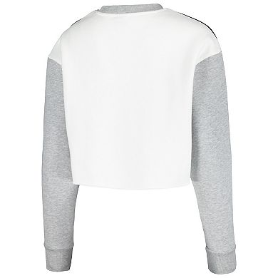 Women's Hype and Vice Navy Notre Dame Fighting Irish Colorblock Rookie Crew Pullover Sweatshirt