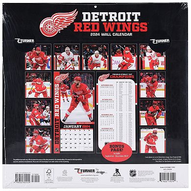 Detroit Red Wings 2024 12'' x 12'' Team Wall Calendar