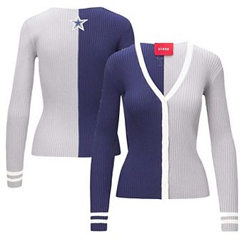 Women's STAUD Navy/White Dallas Cowboys Cargo Sweater