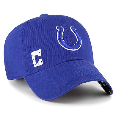 Women's '47 Royal Indianapolis Colts Confetti Icon Clean Up Adjustable Hat