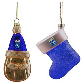 Kansas City Royals Two-Pack Snowman & Stocking Blown Glass Ornament Set