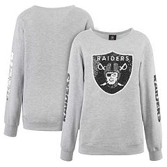 Women's Antigua Heather Gray Las Vegas Raiders Lightweight Jackpot Raglan  Half-Zip Pullover Hoodie