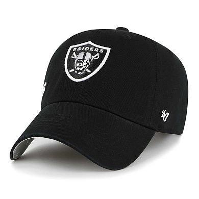 Women's '47  Black Las Vegas Raiders Confetti Icon Clean Up Adjustable Hat
