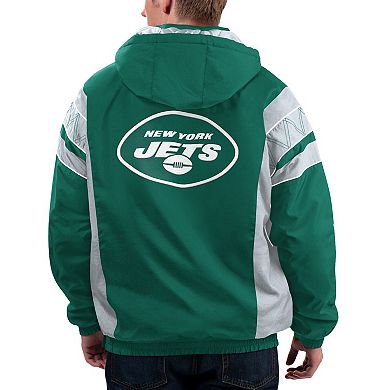 Men's Starter Green/Gray New York Jets Home Team Half-Zip Hoodie Jacket