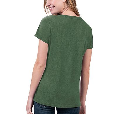 Women's G-III 4Her by Carl Banks Heathered Green Green Bay Packers Main Game T-Shirt