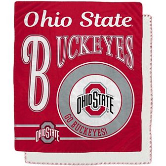 Ohio State Buckeyes 50" x 60" Retro Emblem Flannel Fleece Sherpa Blanket