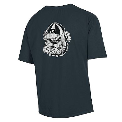 Men's Comfort Wash  Charcoal Georgia Bulldogs Vintage Arch 2-Hit T-Shirt