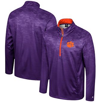 Men's Colosseum Purple Clemson Tigers The Machine Half-Zip Jacket