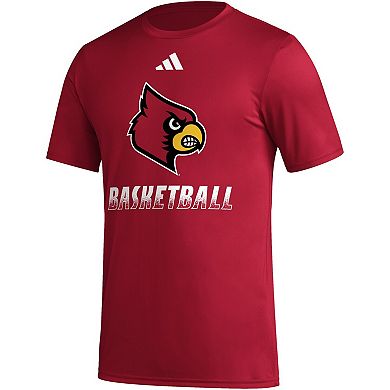 Men's adidas  Red Louisville Cardinals Fadeaway Basketball Pregame T-Shirt