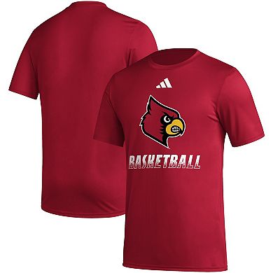 Men's adidas  Red Louisville Cardinals Fadeaway Basketball Pregame T-Shirt