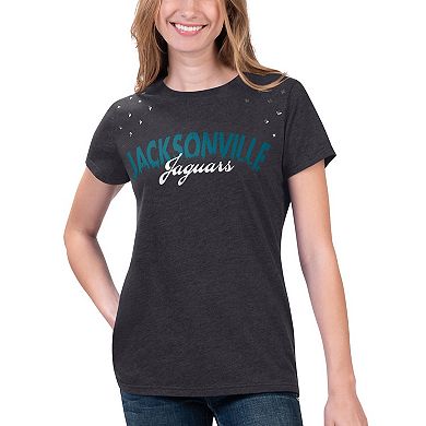 Women's G-III 4Her by Carl Banks Heathered Black Jacksonville Jaguars Main Game T-Shirt