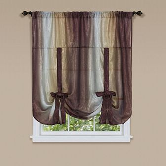 Goodgram Royal Ombre Crushed Semi Sheer Tie Up Single Window Curtain Shade