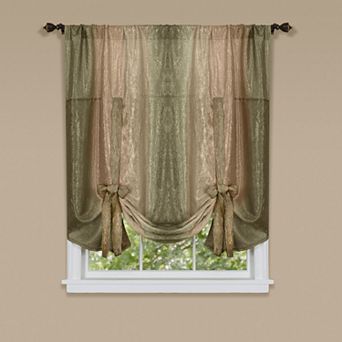 Goodgram Royal Ombre Crushed Semi Sheer Tie Up Single Window Curtain Shade