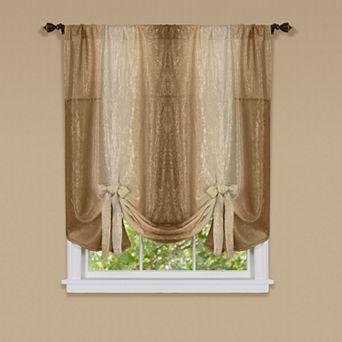 Goodgram Royal Ombre Crushed Semi Sheer Tie Up Single Window Curtain Shade