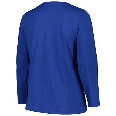 Women s Fanatics Branded Royal Indianapolis Colts Plus Size Foiled Play Long Sleeve T Shirt