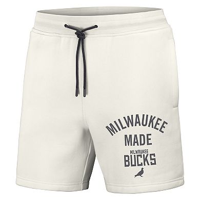 Men's NBA x Staple Cream Milwaukee Bucks Heavyweight Fleece Shorts