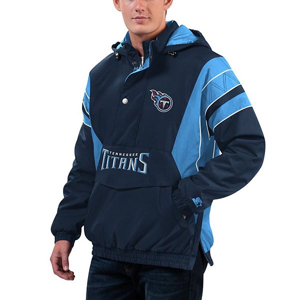 Men's Starter Navy/Blue Tennessee Titans Home Team HalfZip Hoodie Jacket