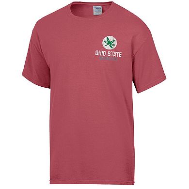 Men's Comfort Wash Scarlet Ohio State Buckeyes Vintage Logo T-Shirt