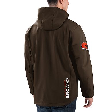 Men's G-III Sports by Carl Banks Brown Cleveland Browns Soft Shell Full-Zip Hoodie Jacket