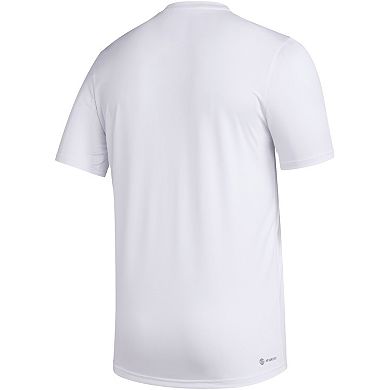 Men's adidas  White Louisville Cardinals Fadeaway Basketball Pregame T-Shirt