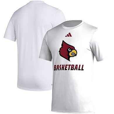 Men's adidas  White Louisville Cardinals Fadeaway Basketball Pregame T-Shirt