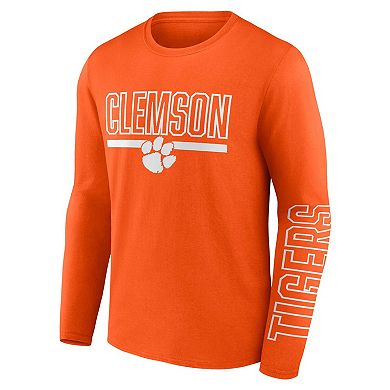 Men's Profile Orange Clemson Tigers Big & Tall Two-Hit Graphic Long Sleeve T-Shirt