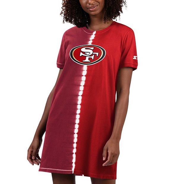 Women's Starter Scarlet San Francisco 49ers Ace Tie-Dye T-Shirt Dress