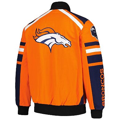 Men's G-III Sports by Carl Banks Orange Denver Broncos Power Forward Racing Full-Snap Jacket
