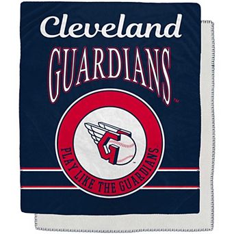 Cleveland Guardians 50" x 60" Retro Emblem Flannel Fleece Sherpa Blanket