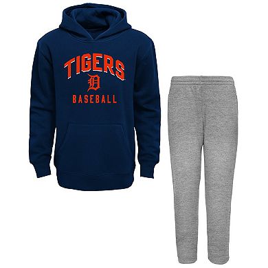 Toddler Navy/Gray Detroit Tigers Play-By-Play Pullover Fleece Hoodie & Pants Set