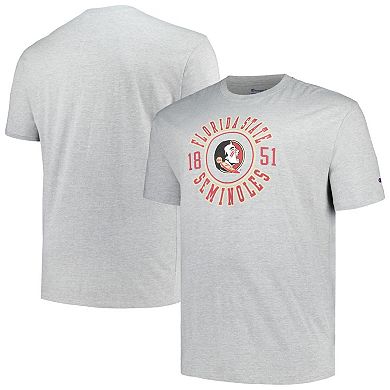 Men's Champion Heather Gray Florida State Seminoles Big & Tall Circle Logo T-Shirt