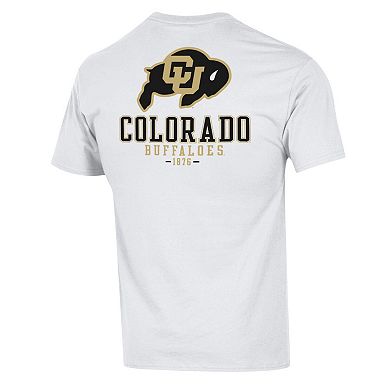Men's Champion  White Colorado Buffaloes Team Stack 2-Hit T-Shirt