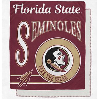 Florida State Seminoles 50" x 60" Retro Emblem Flannel Fleece Sherpa Blanket