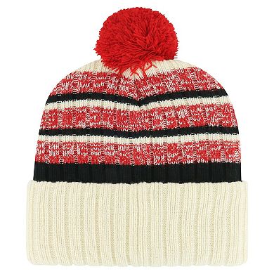 Men's '47 Cream New Jersey Devils Tavern Cuffed Knit Hat with Pom